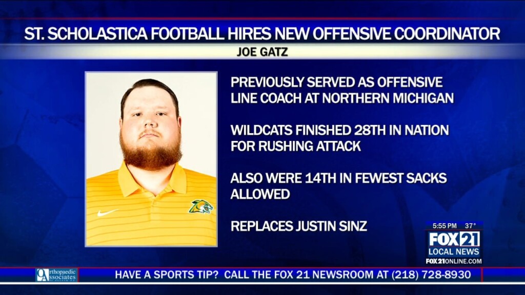 St. Scholastica Football Hires Joe Gatz As Team’s New Offensive Coordinator