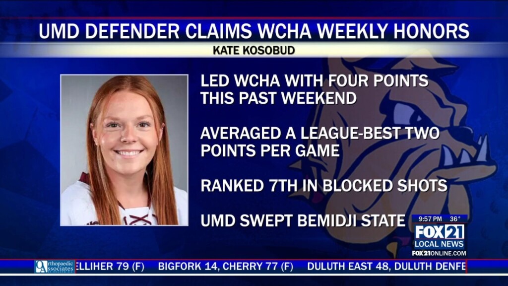 Umd’s Kate Kosobud Named Wcha Defenseman Of The Week
