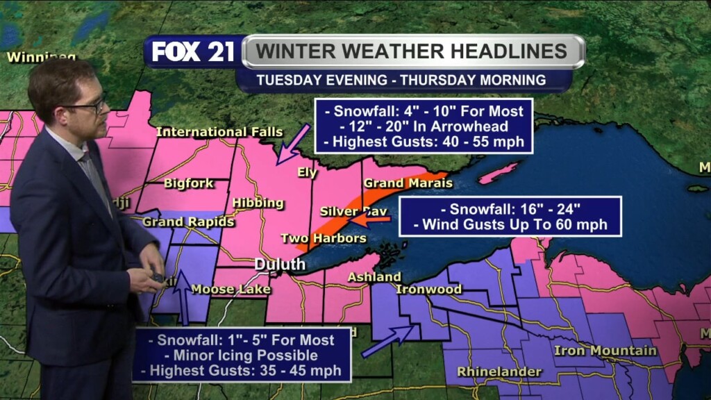 Tuesday Evening Northland Forecast