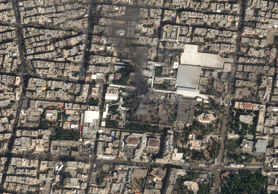 Satellite image from Airbus shows smoke billowing from the compound of Iran’s Supreme Leader Ayatollah Ali Khamenei (2/28/26)