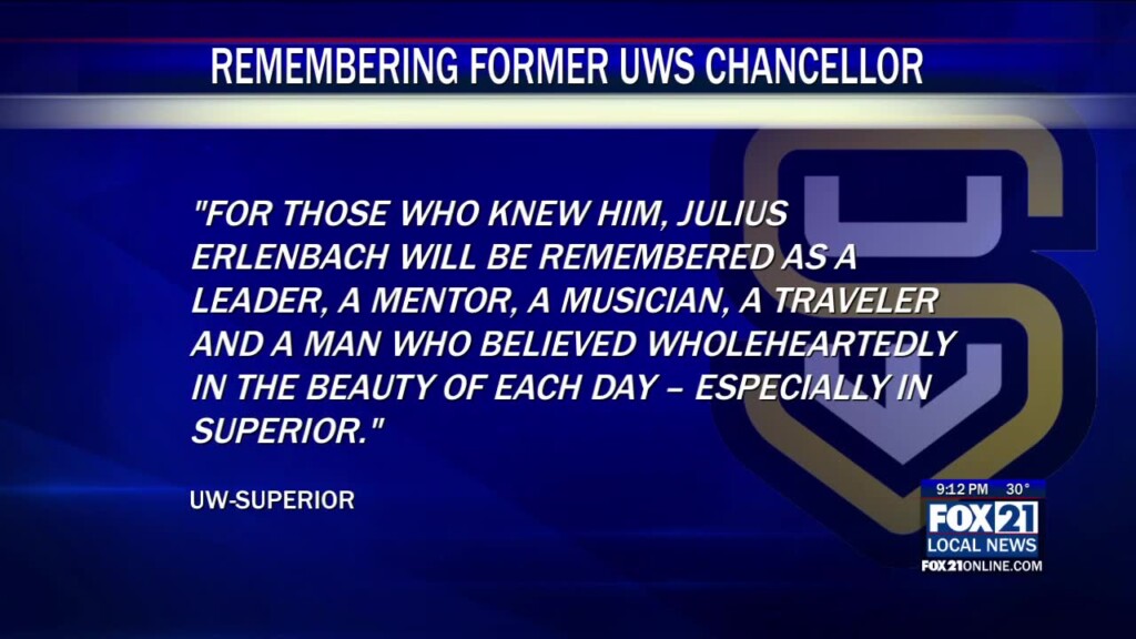 Former Uw Superior Chancellor Julius Erlenbach Passes Away At 82