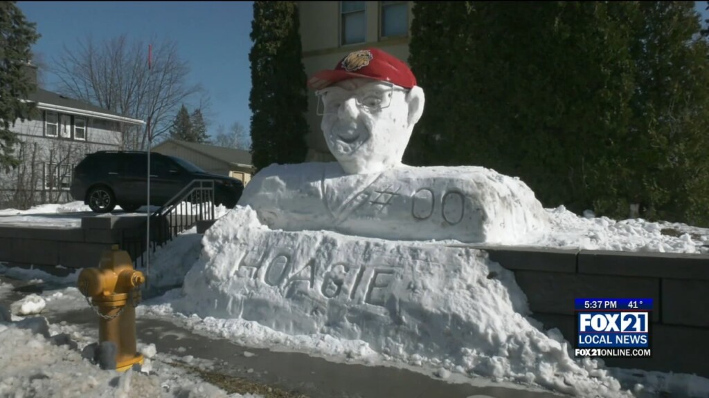 Giant Snow Sculpture Honoring The Life Of Umd Super Fan "hoagie"
