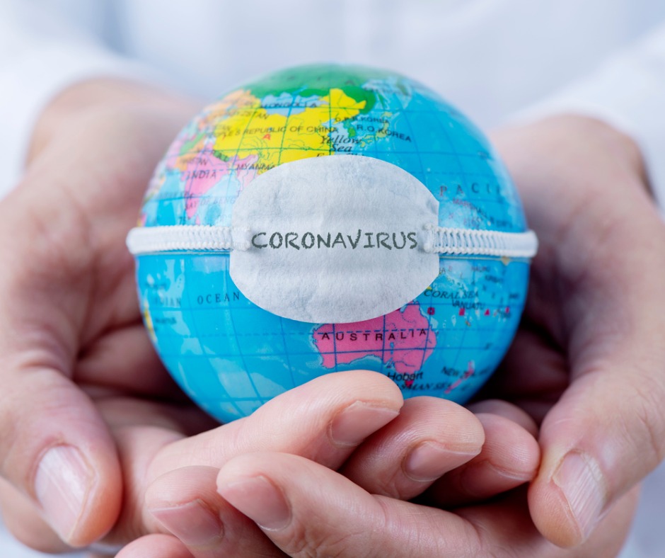 Globe With A Mask And Text Coronavirus Picture Id1203187628