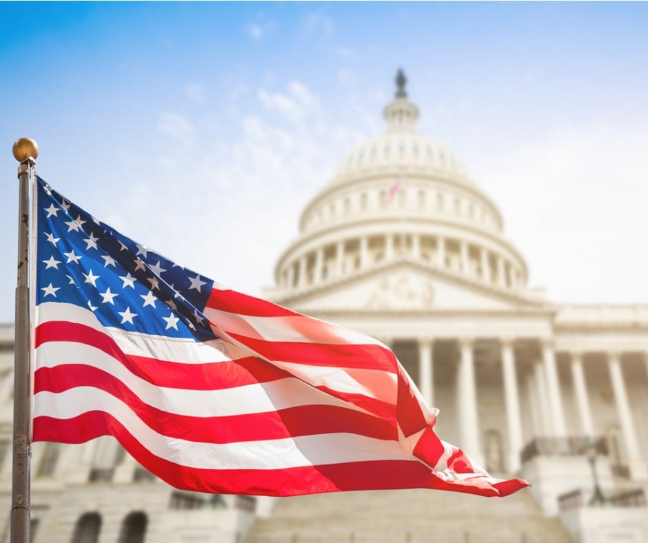 Washintgton Dc With Us Flag Waving Picture Id478038889