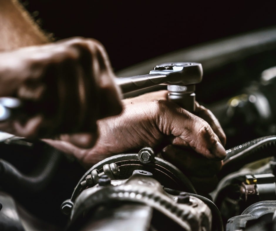 Auto Mechanic Working On Car Engine In Mechanics Garage Repair Picture Id1162856846