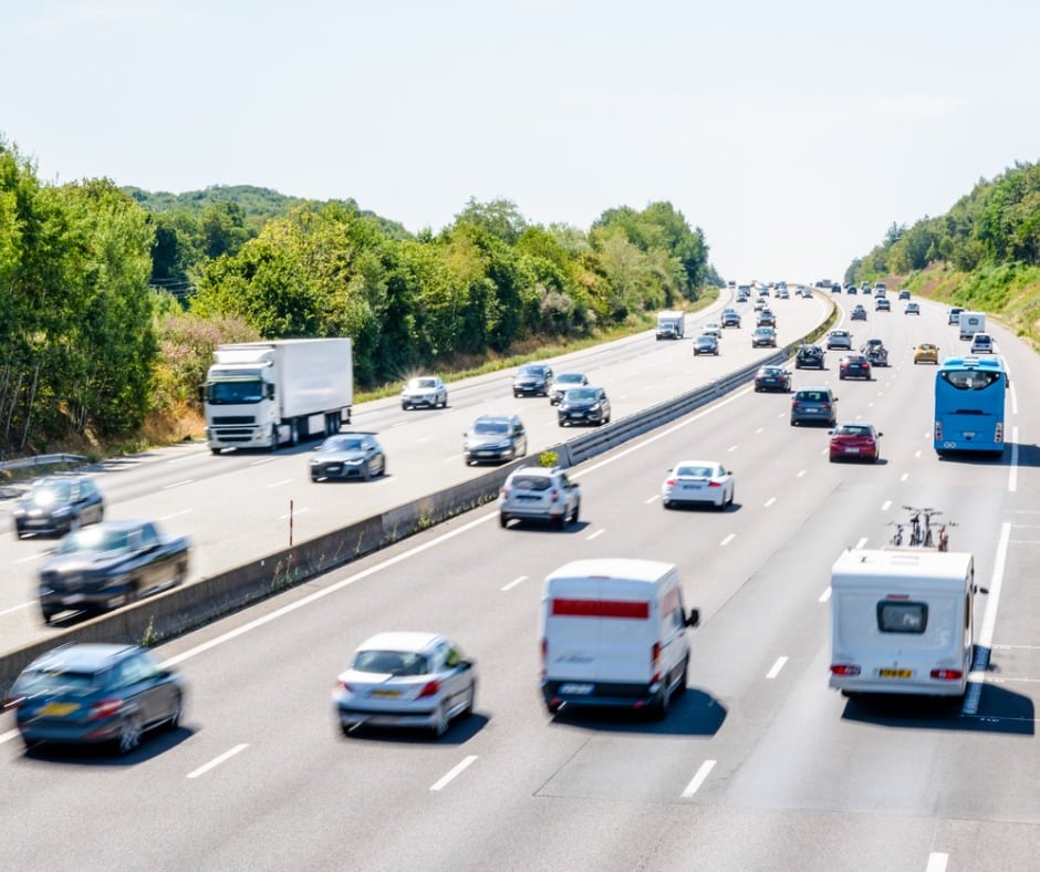 Heavy But Fluid Traffic On The A10 Highway In France By A Sunny Day Picture Id1127254578