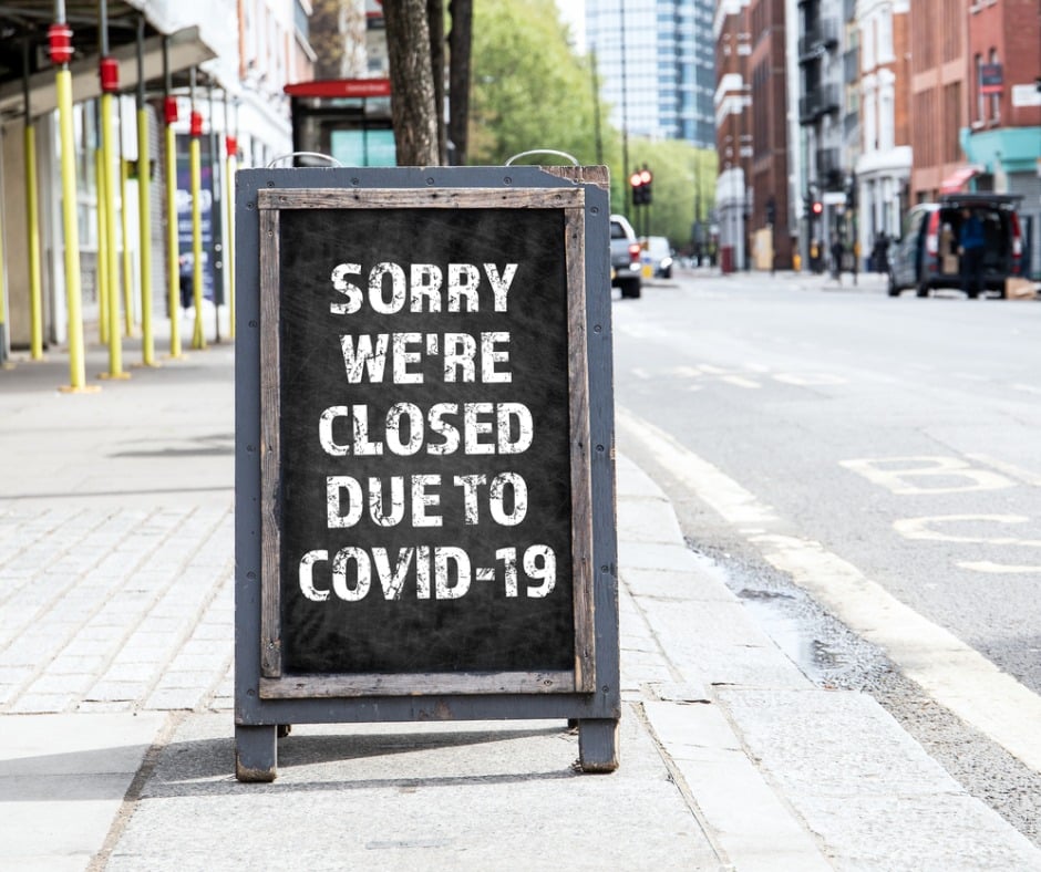 Sorry Were Closed Due To Covid19 Foldable Advertising Poster Picture Id1213432934