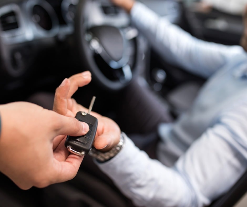 Close Up Of A Man Receiving New Car Key Picture Id628453996