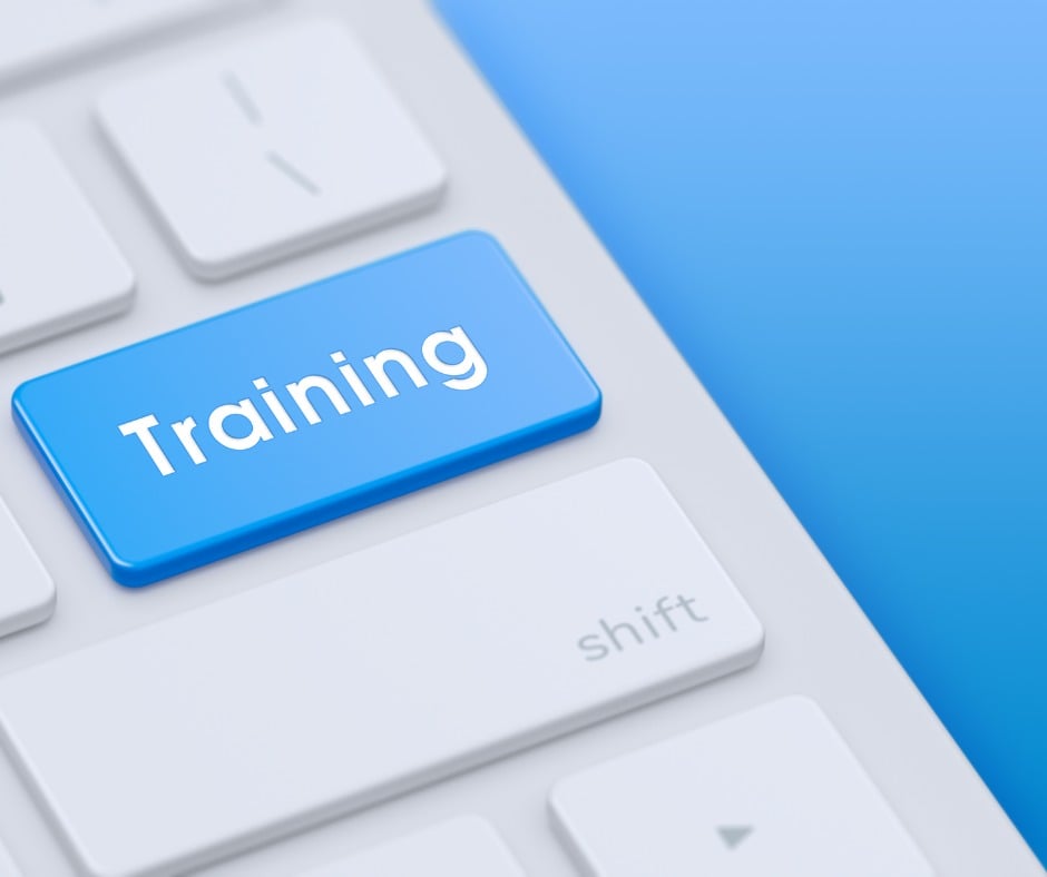 Keyboard With Blue Training Key Picture Id1206284477