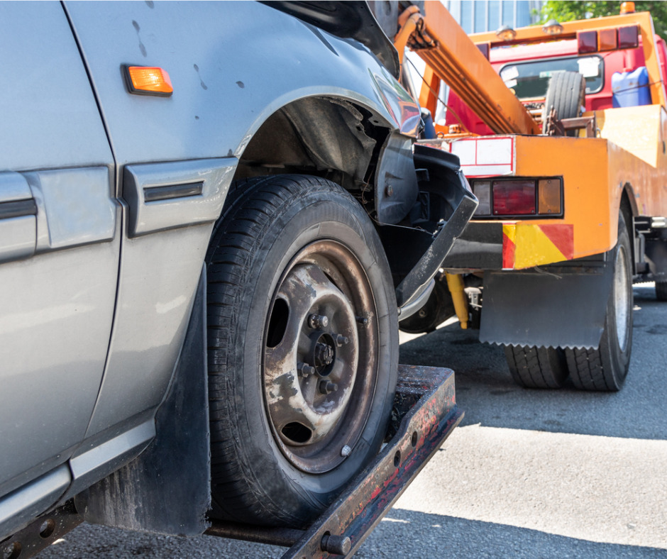 Tow Truck Towing A Broken Down Car In Emergency Picture Id1144153839