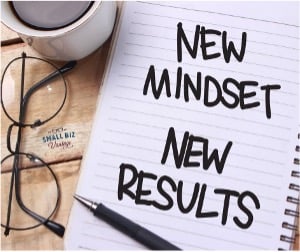 notebook with New Mindset New Results written on a page