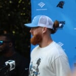 Carolina Panthers Training Camp Hayden Hurst Talks