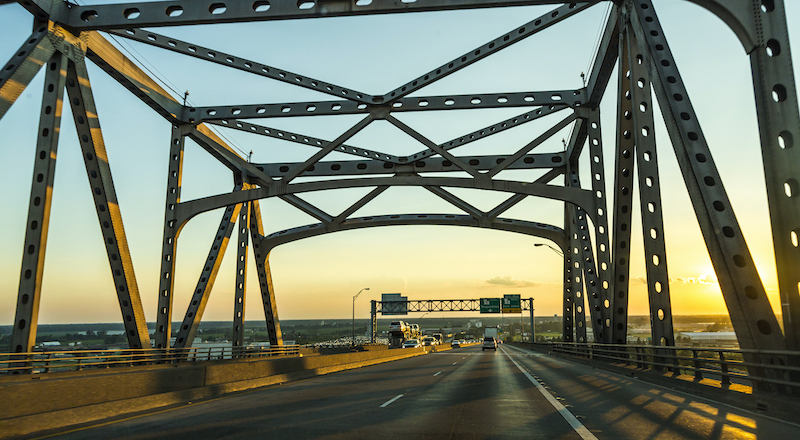 View Of The Baton Rouge Bridge On Interstate Ten