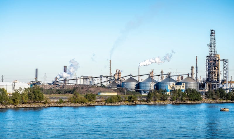 Pf Chalmette Refinery In Operation As Viewed From The Mississippi River