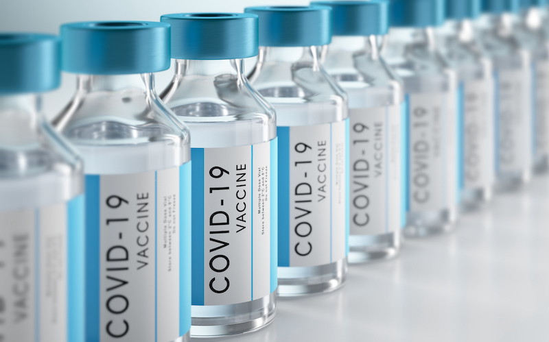 Close Up Of Bottles Of Covid 19 Vaccine