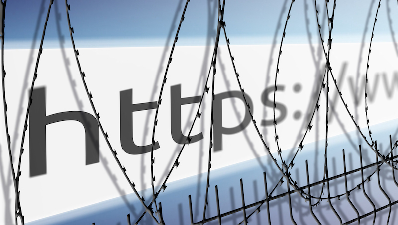 Image Of The Address Bar Of The Website Is Blocking The Fence With Barbed Wire Blocked Internet Concept