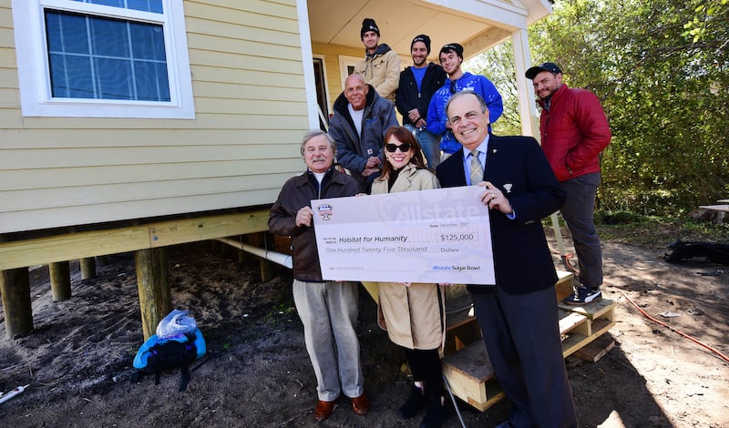 Habitat For Humanity Receives Check From Sugar Bowl Officials For $125,000.