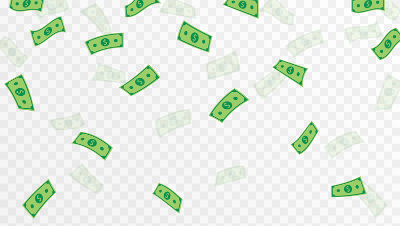 Vector Money Is Falling From The Sky. Money Png, Bills Png. Explosion Of Money On Isolated Transparent Background.