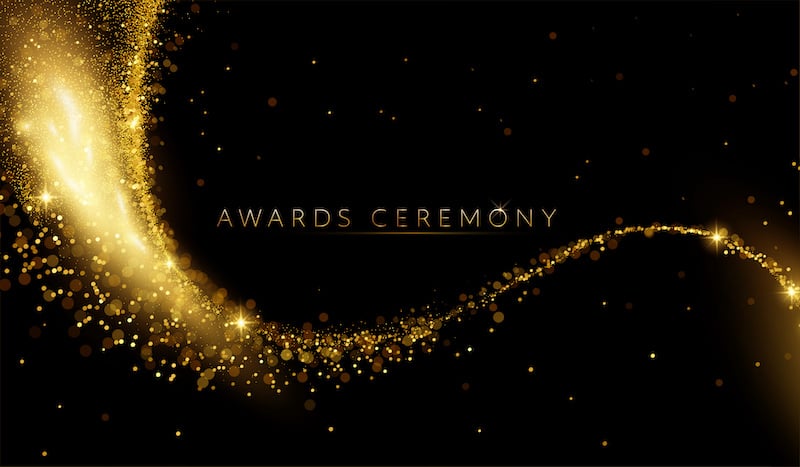 Award Nomination Ceremony Luxury Background With Golden Glitter Sparkles