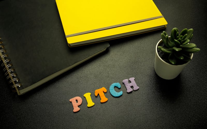 Pitch Word Made With Colorful Felt Letters