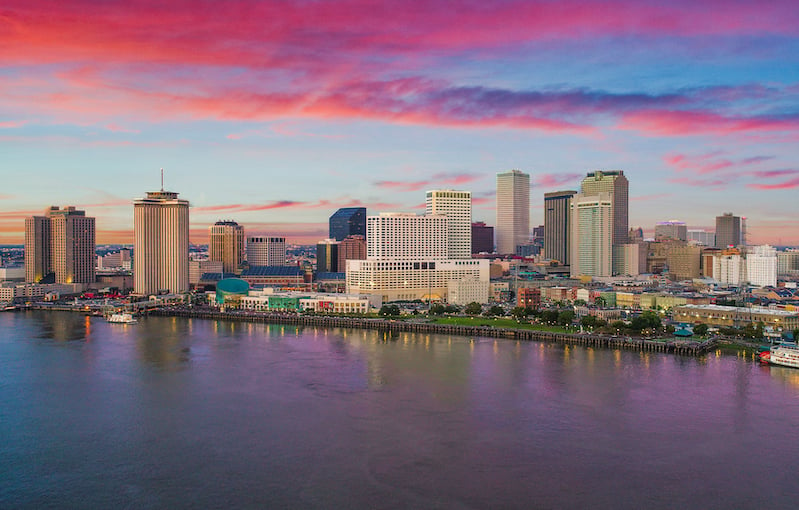 New Orleans, Louisiana, Usa Downtown Drone Skyline Aerial