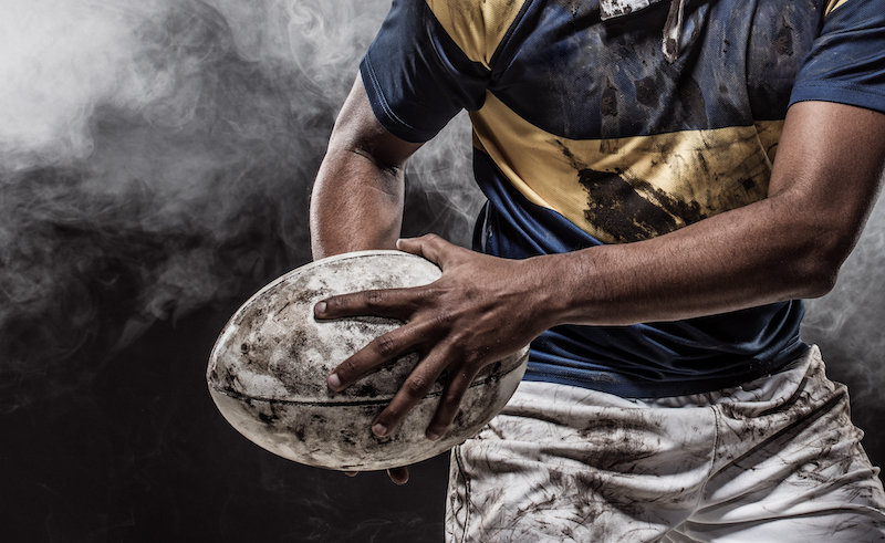 A Bloody Muddy Rugby Player