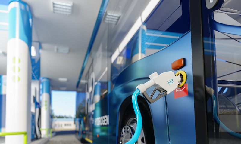 Hydrogen Refueling The Bus On The Filling Station For Eco Friendly Transport