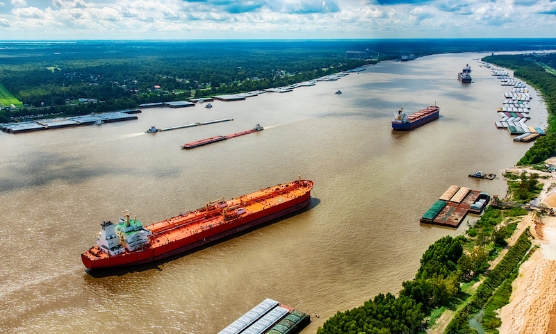Oil Tankers On The Mississippi
