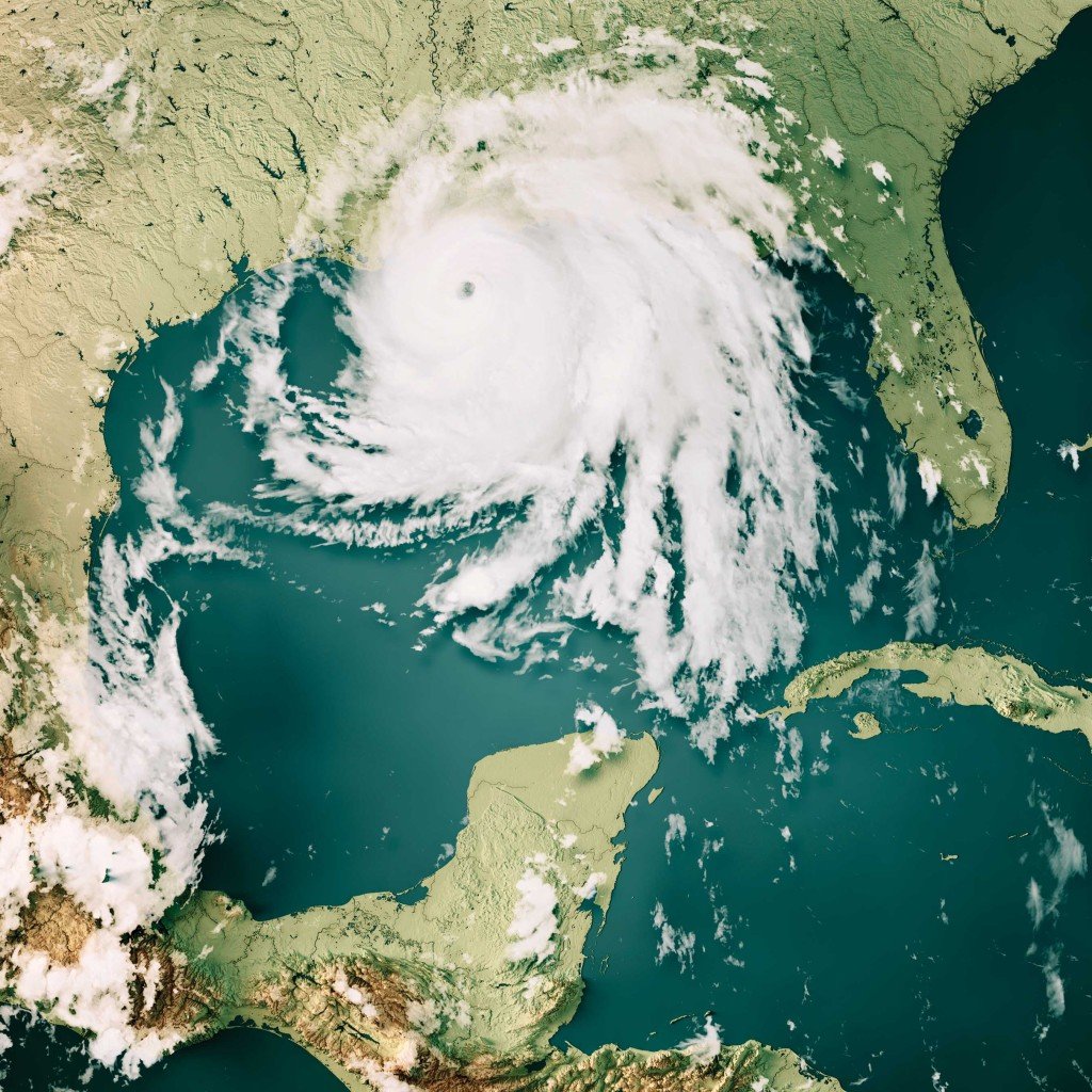 Gulf Of Mexico Cloud Map Hurricane Ida 3d Render Color