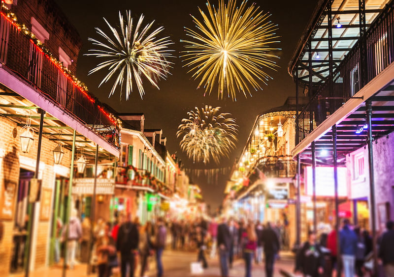 New Orleans French Quartier For The New Year Holiday