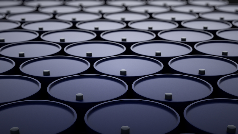 3d Illustration Of Barrels With Oil