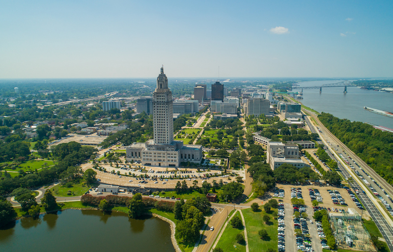 Aerial Photo Downtown Baton Rouge Louisiana Usa