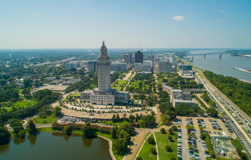 Aerial Photo Downtown Baton Rouge Louisiana Usa