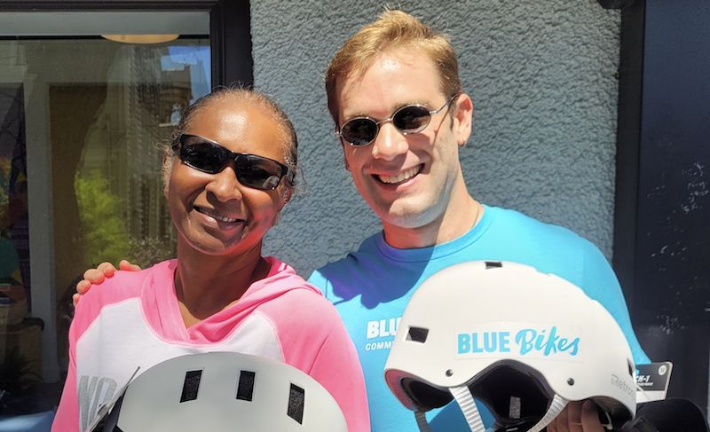 Blue Bikes Giveaway 1000th Helmet April 2023