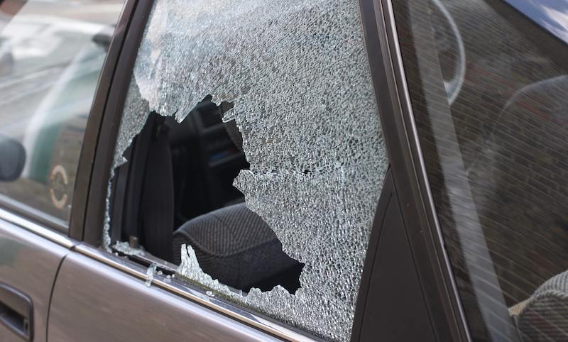 Thief Broken Glass In Car Window