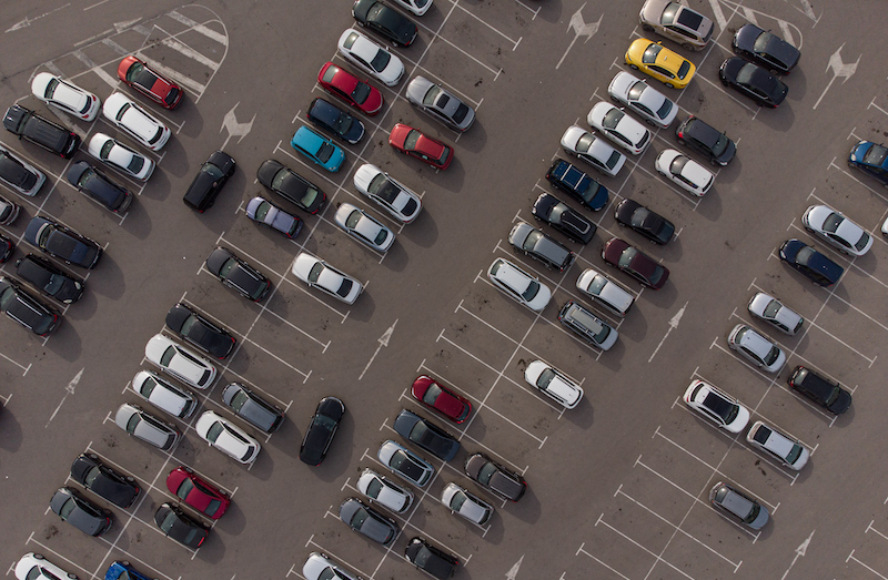 Aerial View Of Automobile Parking