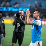 Charlotte Fc Defender Christian Fuchs Cheers The Fans After The Home Opener.