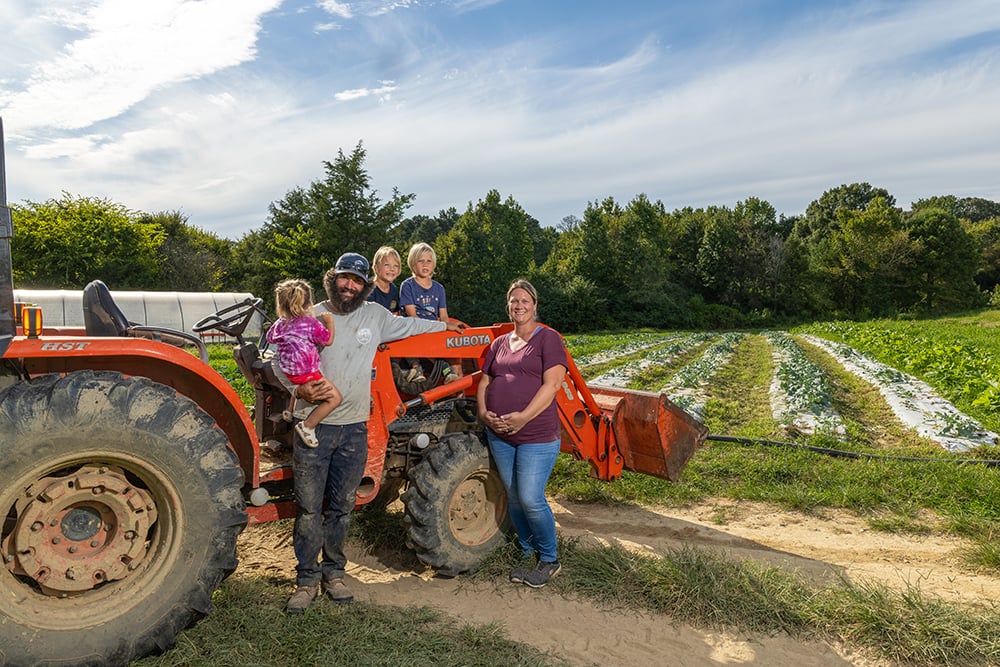 Local farms in Charlotte, Nc, August 26 2025 Boy And Girl Farm In Waxhaw, Nc. Joe And Amy Rohrer Photographed By Peter Taylor In Charlotte, Nc, August 26, 2025