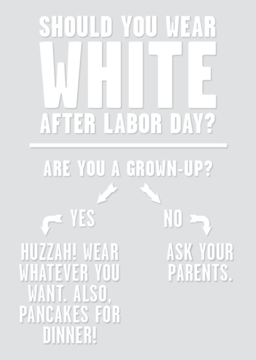 You are still wearing White, yes? – DRESSED TO A T