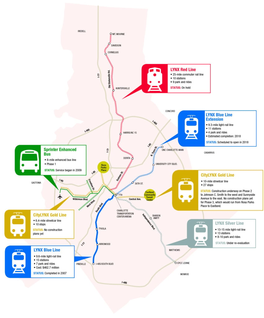 Charlotte Light Rail System Map