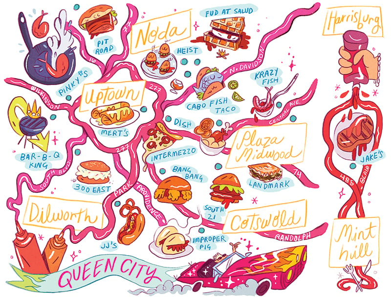 Diners Drive Ins Map The Charlotte Spots Featured On Diners, Drive-Ins And Dives - Charlotte  Magazine