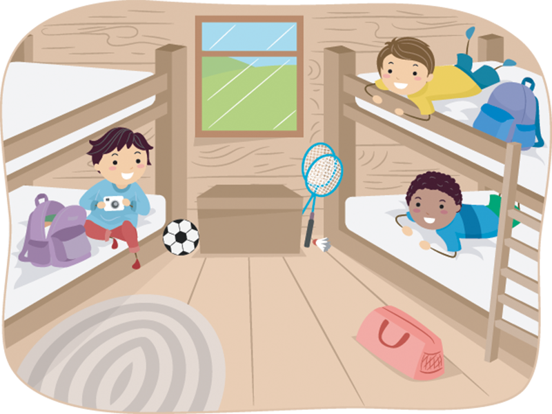 summer camp cabin clipart