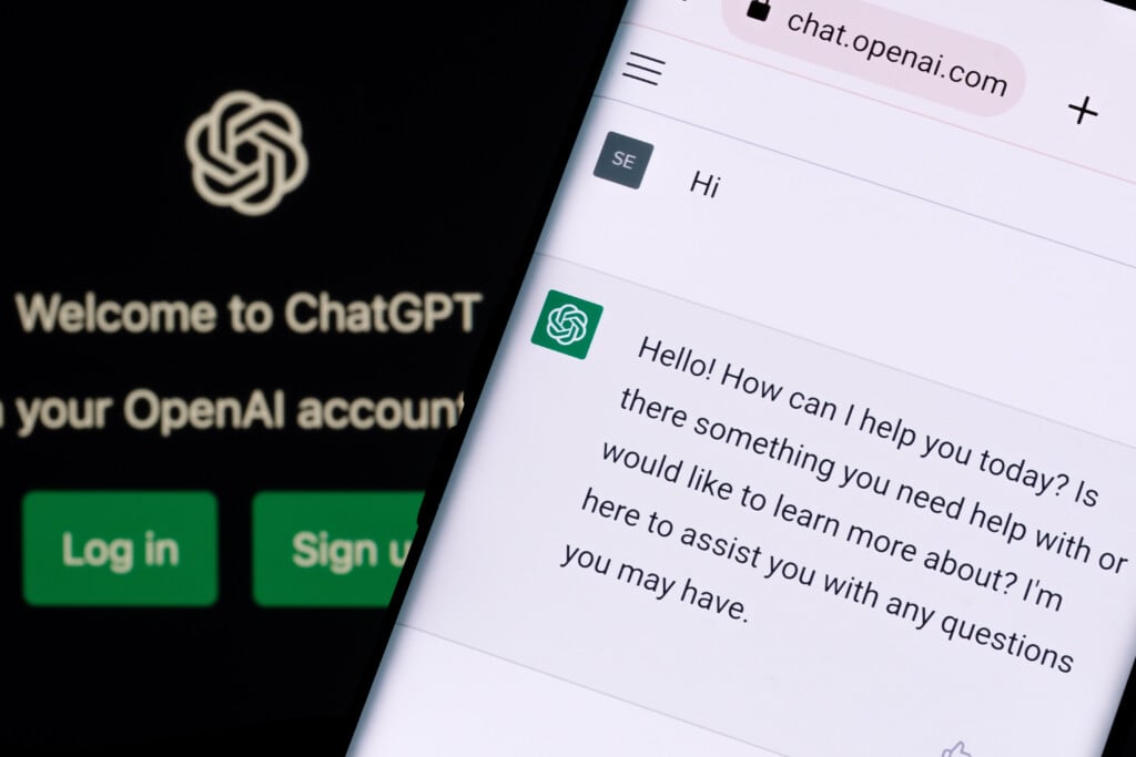 Chatgpt Tips: ChatGPT chat bot screen seen on smartphone and laptop display with Chat GPT login screen on the background. A new AI chatbot by OpenAI.