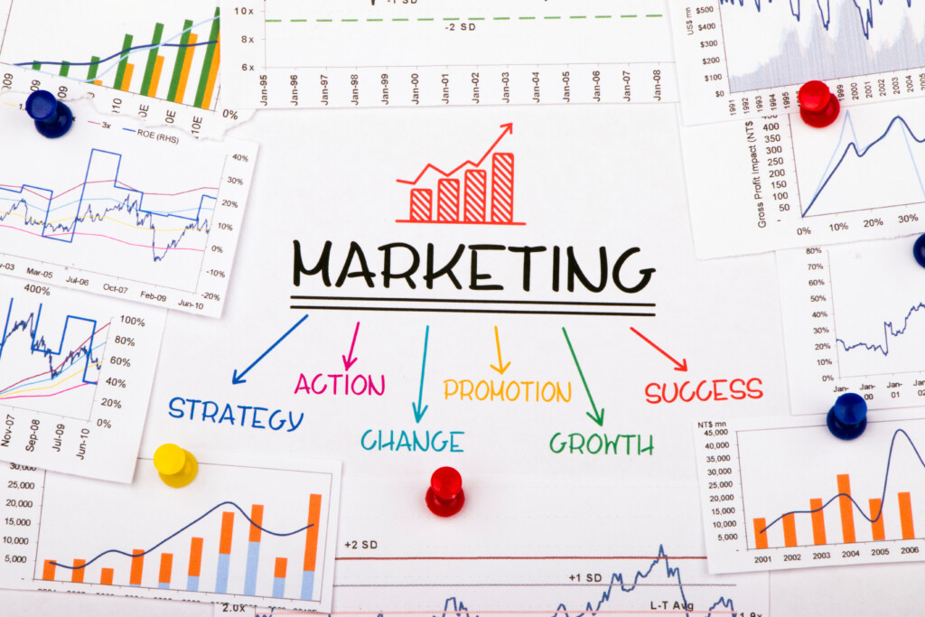 Business Marketing Concept: financial graph and chart