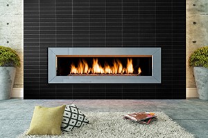 Living Room With Black Marble Fireplace Decor Design