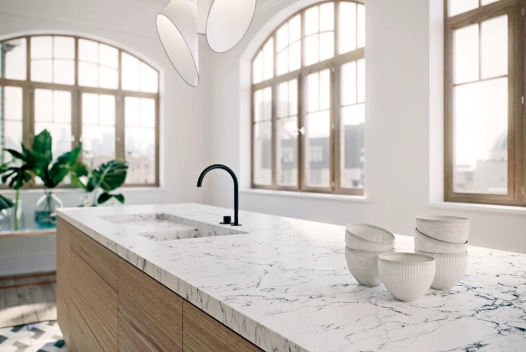 Quartz White Attica Caesarstone Countertop Scaled