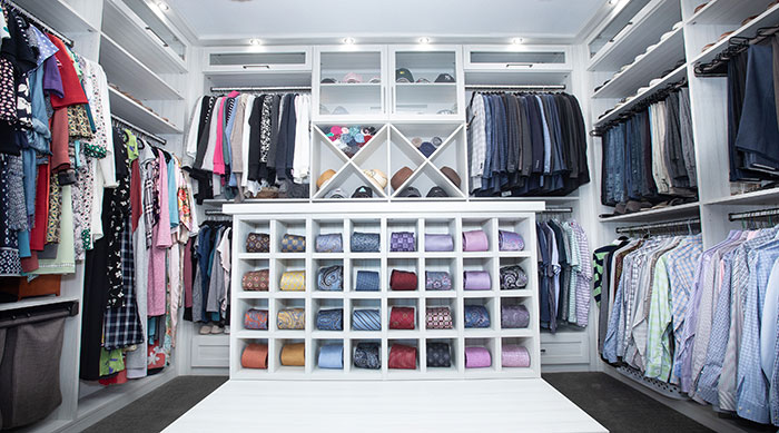 California Closet with Designer Bag Shelves - Transitional - Closet