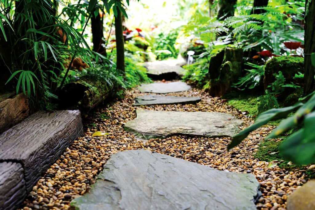 Stone Walkway In Garden Step Stone In Gravel