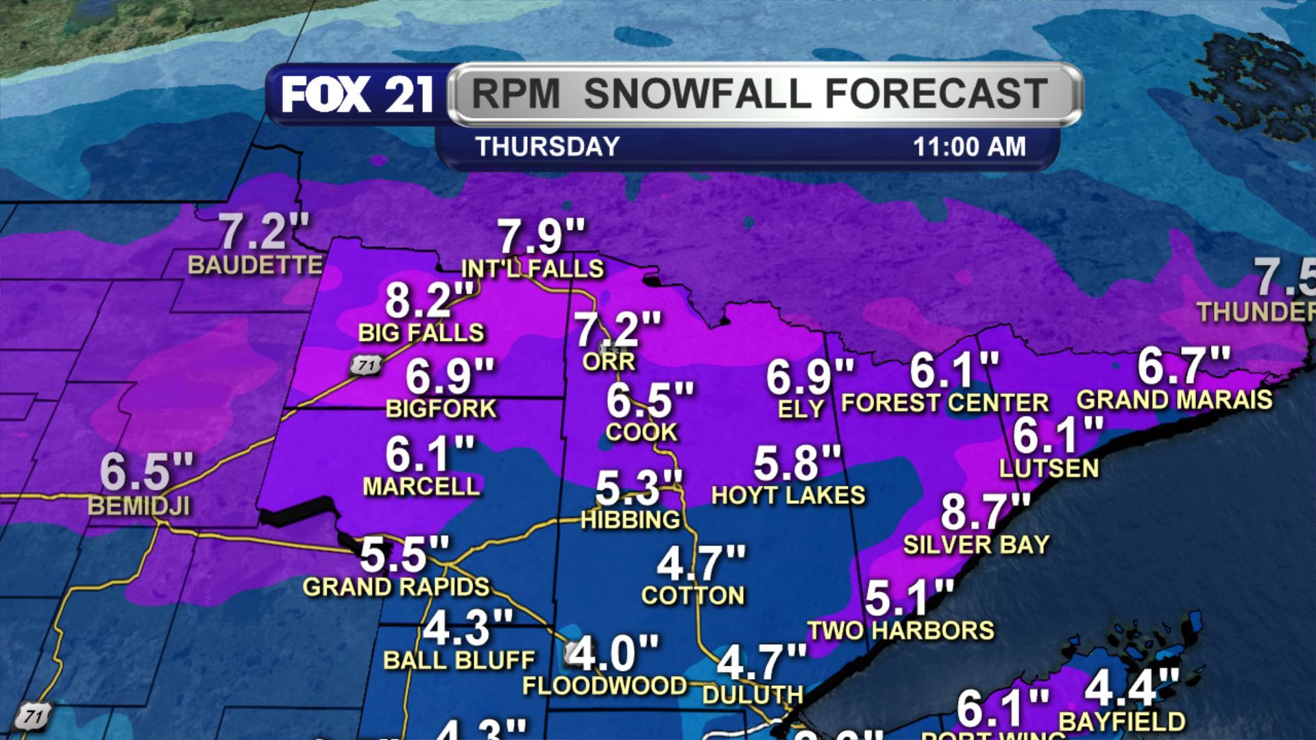 snowfall totals mn