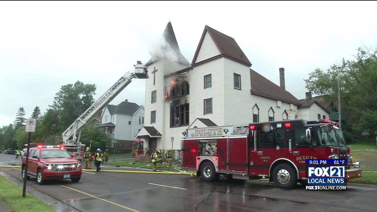 Firefighters Battle Flames at Abandoned Duluth Church